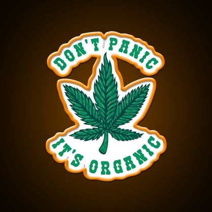 Dont Panic Its Organic Hemp Inspired Green Leaf Led Neon Sign Rgb Color