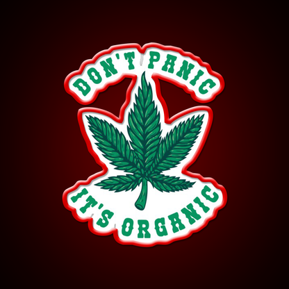 Dont Panic Its Organic Hemp Inspired Green Leaf Led Neon Sign Rgb Color