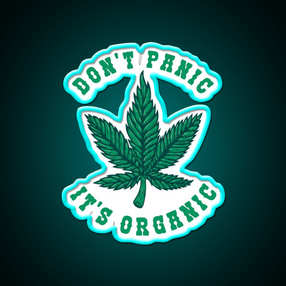 Dont Panic Its Organic Hemp Inspired Green Leaf Led Neon Sign Rgb Color - Shineneon