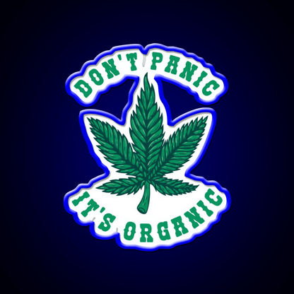 Dont Panic Its Organic Hemp Inspired Green Leaf Led Neon Sign Rgb Color - Shineneon