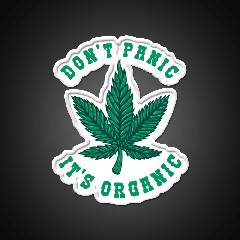 Dont Panic Its Organic Hemp Inspired Green Leaf Led Neon Sign Rgb Color - Shineneon