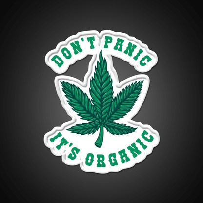 Dont Panic Its Organic Hemp Inspired Green Leaf Led Neon Sign Rgb Color - Shineneon