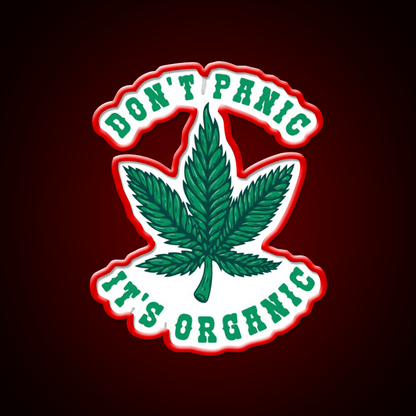 Dont Panic Its Organic Hemp Inspired Green Leaf Led Neon Sign Rgb Color - Shineneon