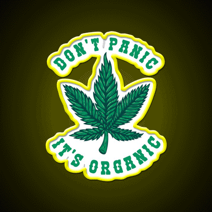 Dont Panic Its Organic Hemp Inspired Green Leaf Led Neon Sign Rgb Color
