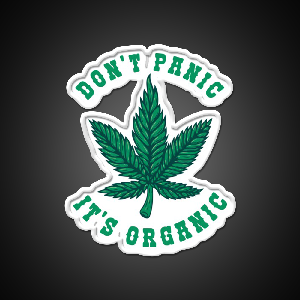 Dont Panic Its Organic Hemp Inspired Green Leaf Led Neon Sign Rgb Color