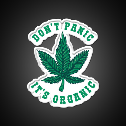 Dont Panic Its Organic Hemp Inspired Green Leaf Led Neon Sign Rgb Color