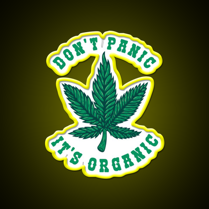 Dont Panic Its Organic Hemp Inspired Green Leaf Led Neon Sign Rgb Color
