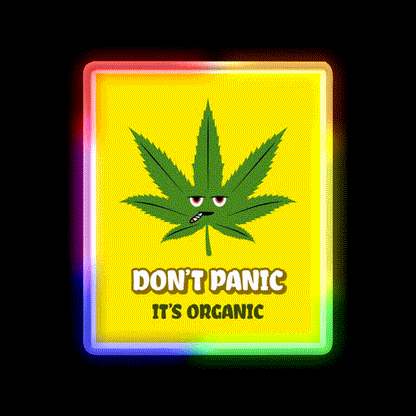 Dont Panic Its Organic I Organic Leaves Green Leaf Led Neon Sign Rgb Color