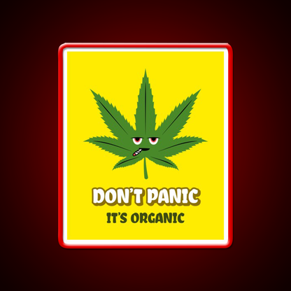 Dont Panic Its Organic I Organic Leaves Green Leaf Led Neon Sign Rgb Color