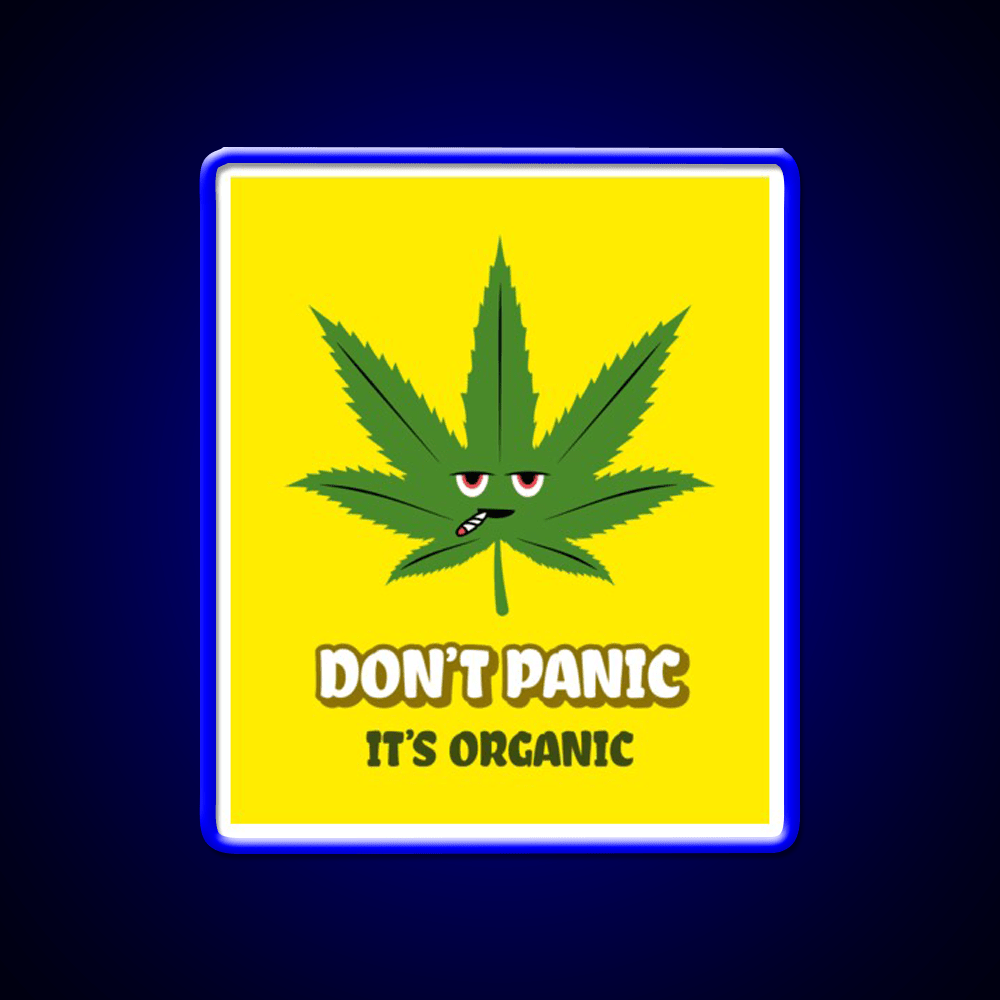 Dont Panic Its Organic I Organic Leaves Green Leaf Led Neon Sign Rgb Color - Shineneon
