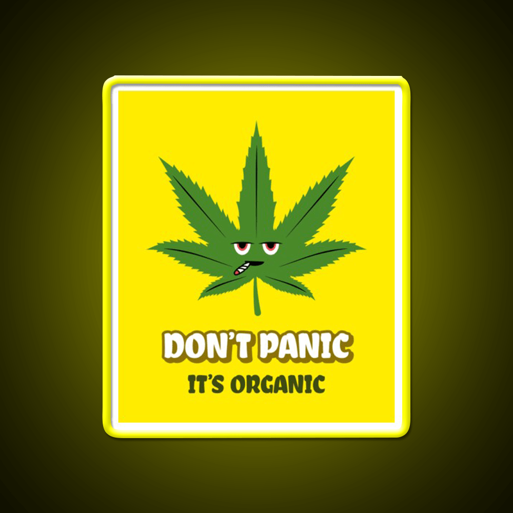 Dont Panic Its Organic I Organic Leaves Green Leaf Led Neon Sign Rgb Color - Shineneon