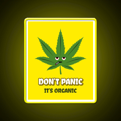 Dont Panic Its Organic I Organic Leaves Green Leaf Led Neon Sign Rgb Color