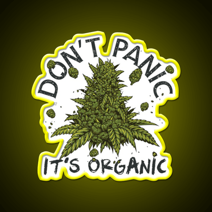Dont Panic Its Organic Organic Hemp Inspired Green Leaf Led Neon Sign Rgb Color - Shineneon