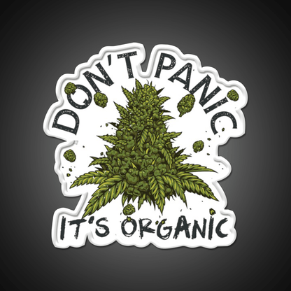 Dont Panic Its Organic Organic Hemp Inspired Green Leaf Led Neon Sign Rgb Color - Shineneon
