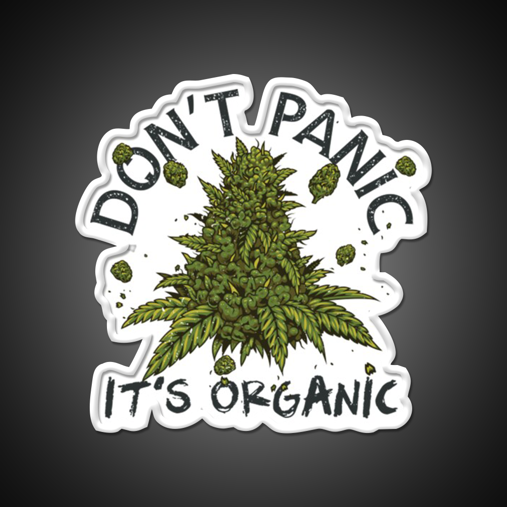 Dont Panic Its Organic Organic Hemp Inspired Green Leaf Led Neon Sign Rgb Color