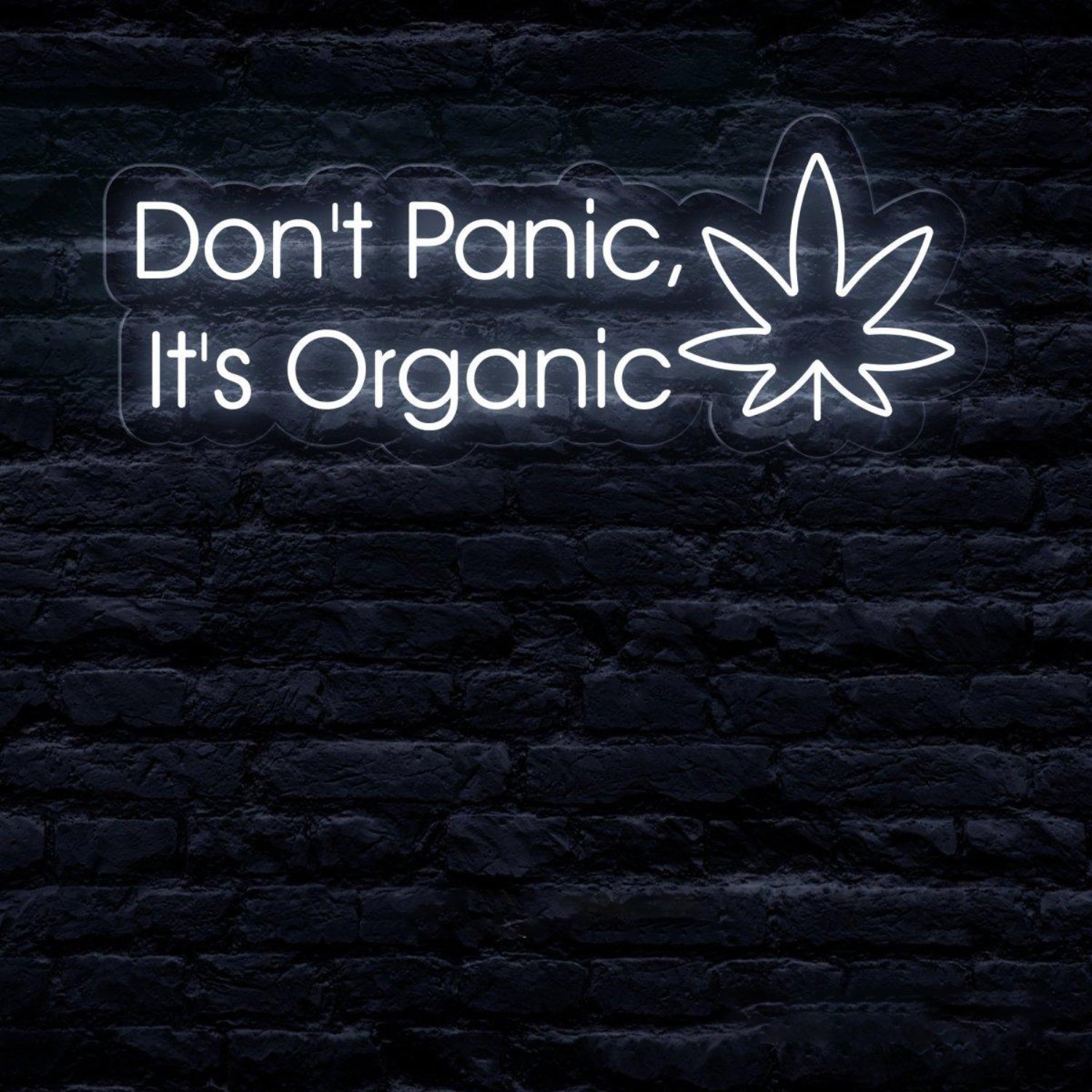 Dont Panic Organic White Led Neon Sign Cafe Home Wall Art | Shineneon
