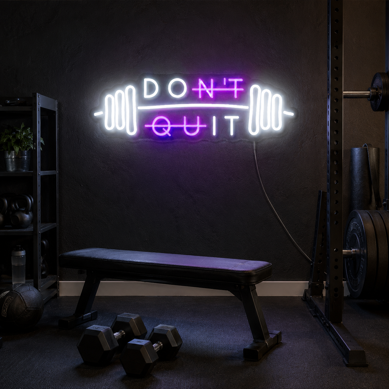 Don't Quit LED Neon Sign Home Wall Art Wall Neon Sign - 03 Real Lifestyle Scene