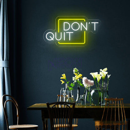 Dont Quit Red Frame White Text Led Neon Sign For Home Gym Office Decor | Shineneon