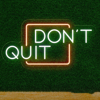 Dont Quit Red Frame White Text Led Neon Sign For Home Gym Office Decor | Shineneon