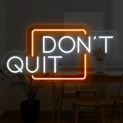 Dont Quit Red Frame White Text Led Neon Sign For Home Gym Office Decor | Shineneon