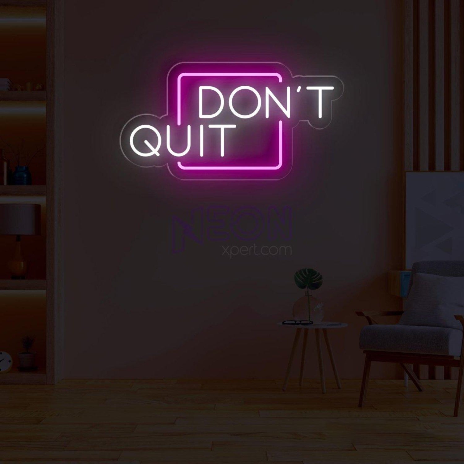 Dont Quit Red Frame White Text Led Neon Sign For Home Gym Office Decor | Shineneon