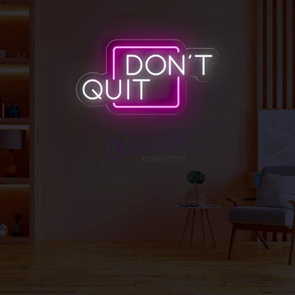 Dont Quit Red Frame White Text Led Neon Sign For Home Gym Office Decor | Shineneon