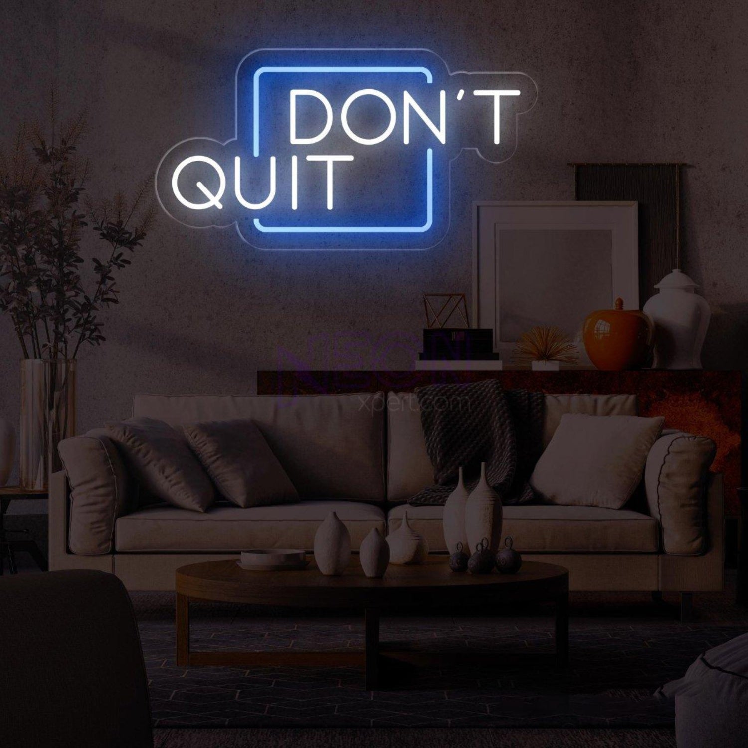 Dont Quit Red Frame White Text Led Neon Sign For Home Gym Office Decor | Shineneon