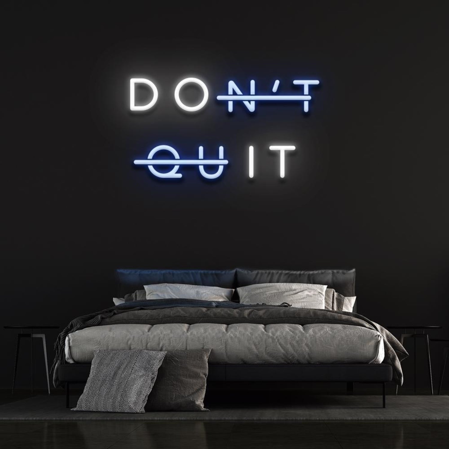 Dont Quit White And Pink Text Led Neon Sign For Bedroom Wall Decor | Shineneon