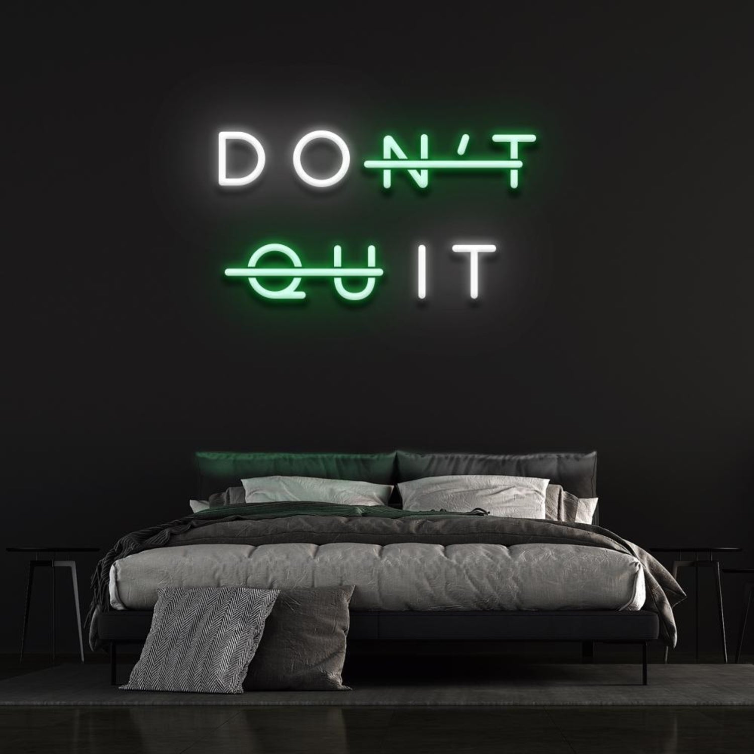 Dont Quit White And Pink Text Led Neon Sign For Bedroom Wall Decor | Shineneon
