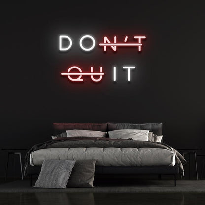 Dont Quit White And Pink Text Led Neon Sign For Bedroom Wall Decor | Shineneon