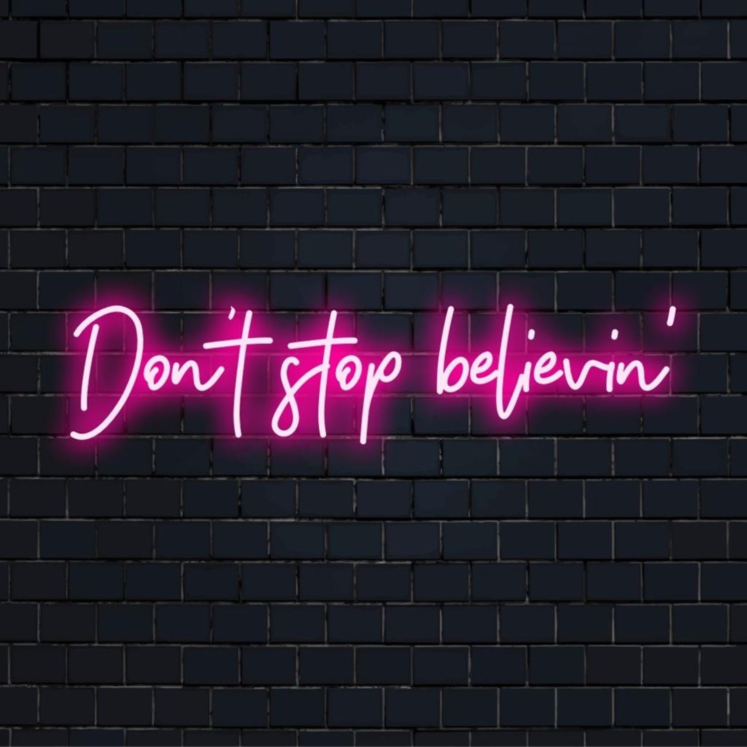 Dont Stop Believin White Pink Glow Led Neon Sign For Home Bar Cafe | Shineneon