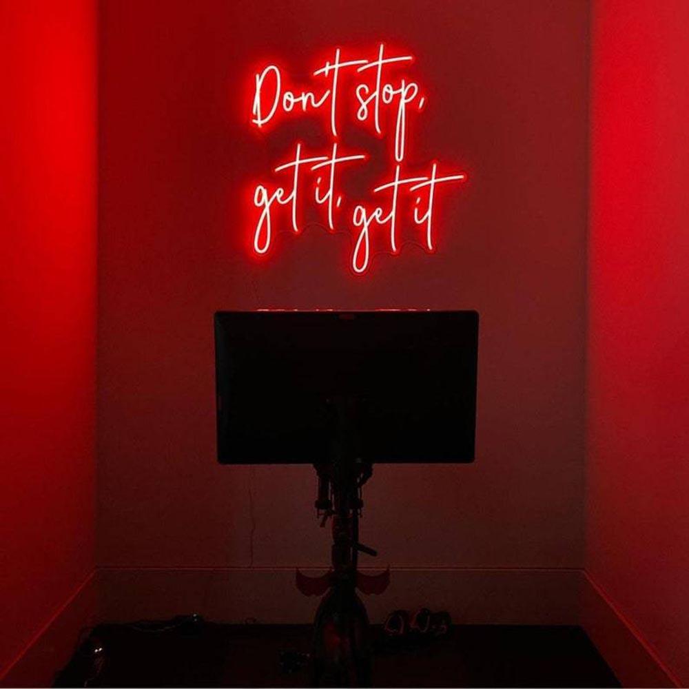 Dont Stop Get It Red Handwritten Led Neon Sign For Home Gym | Shineneon