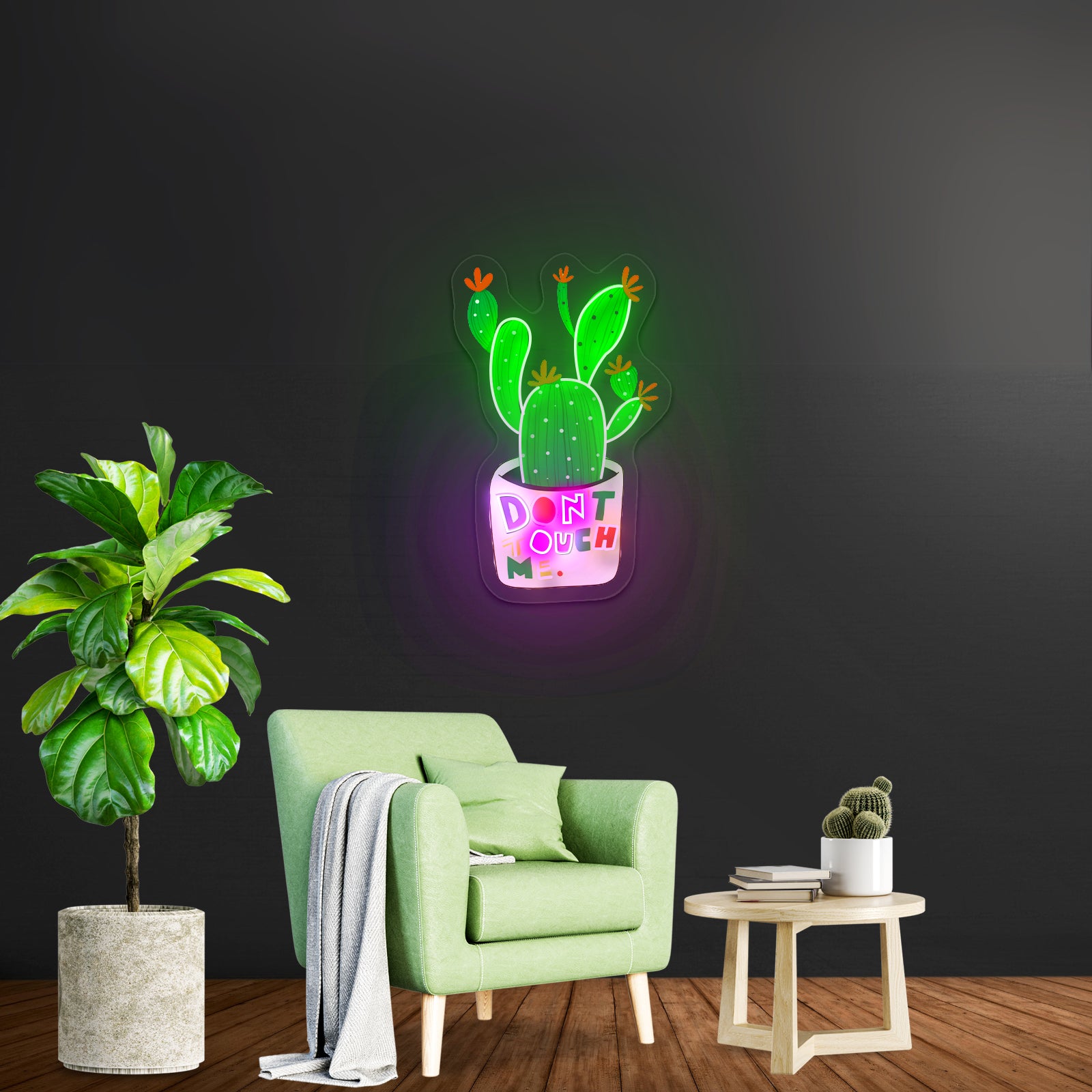 Dont Touch Me Plant Neon Signs Customized