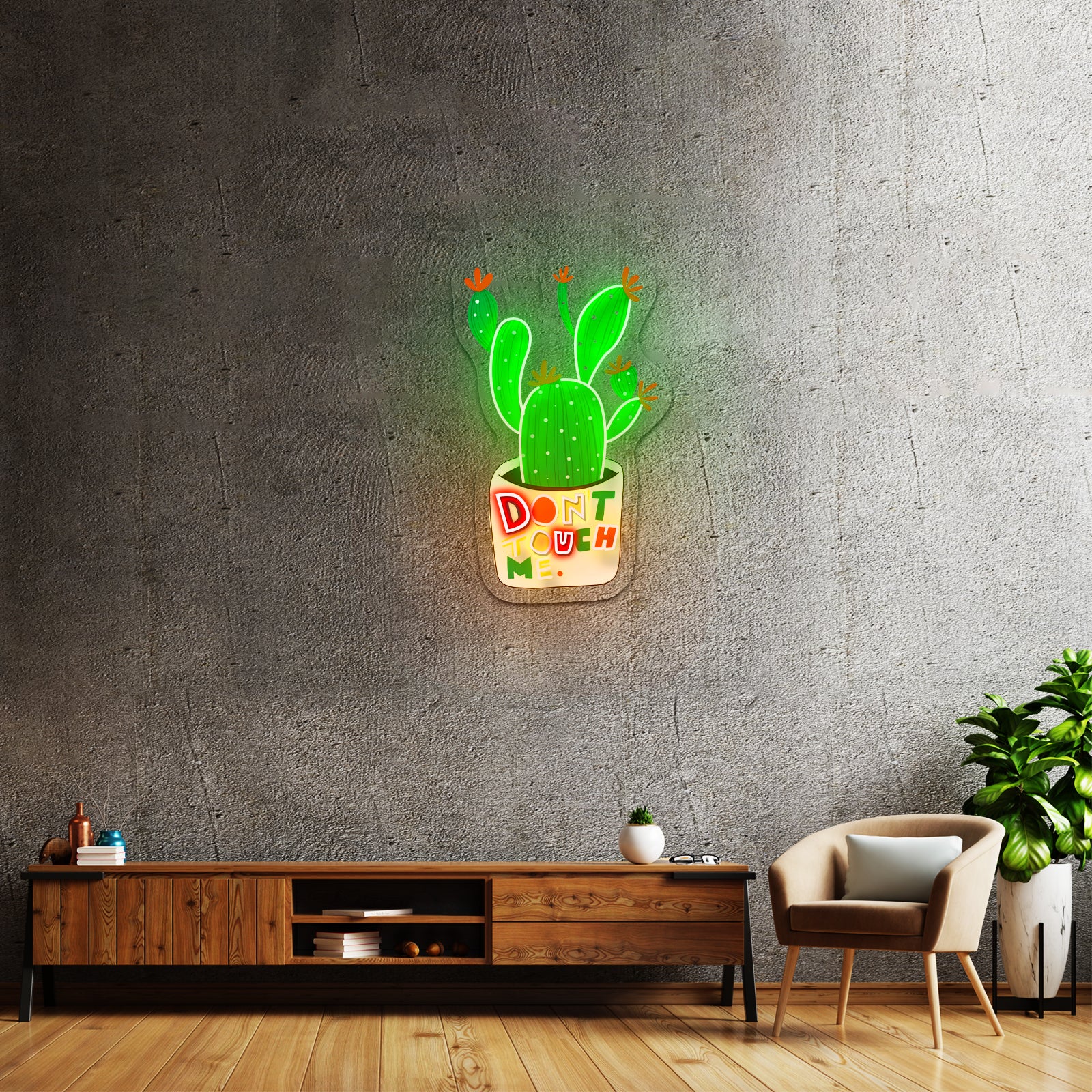 Dont Touch Me Plant Neon Signs Customized