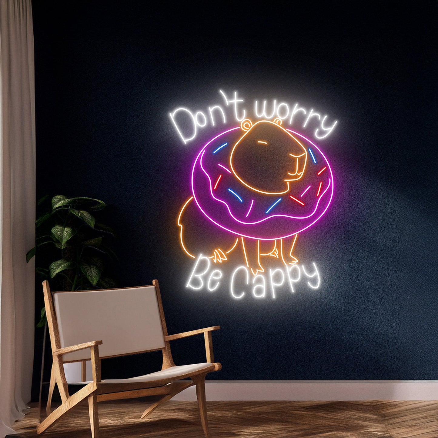 Dont Worry Be Cappy Neon Light