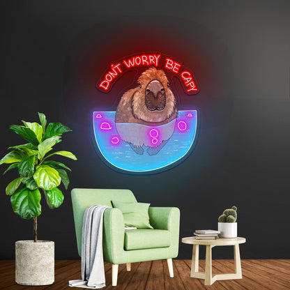 Dont Worry Be Capy Capybara Funny Animal Led Neon Signs - Shineneon