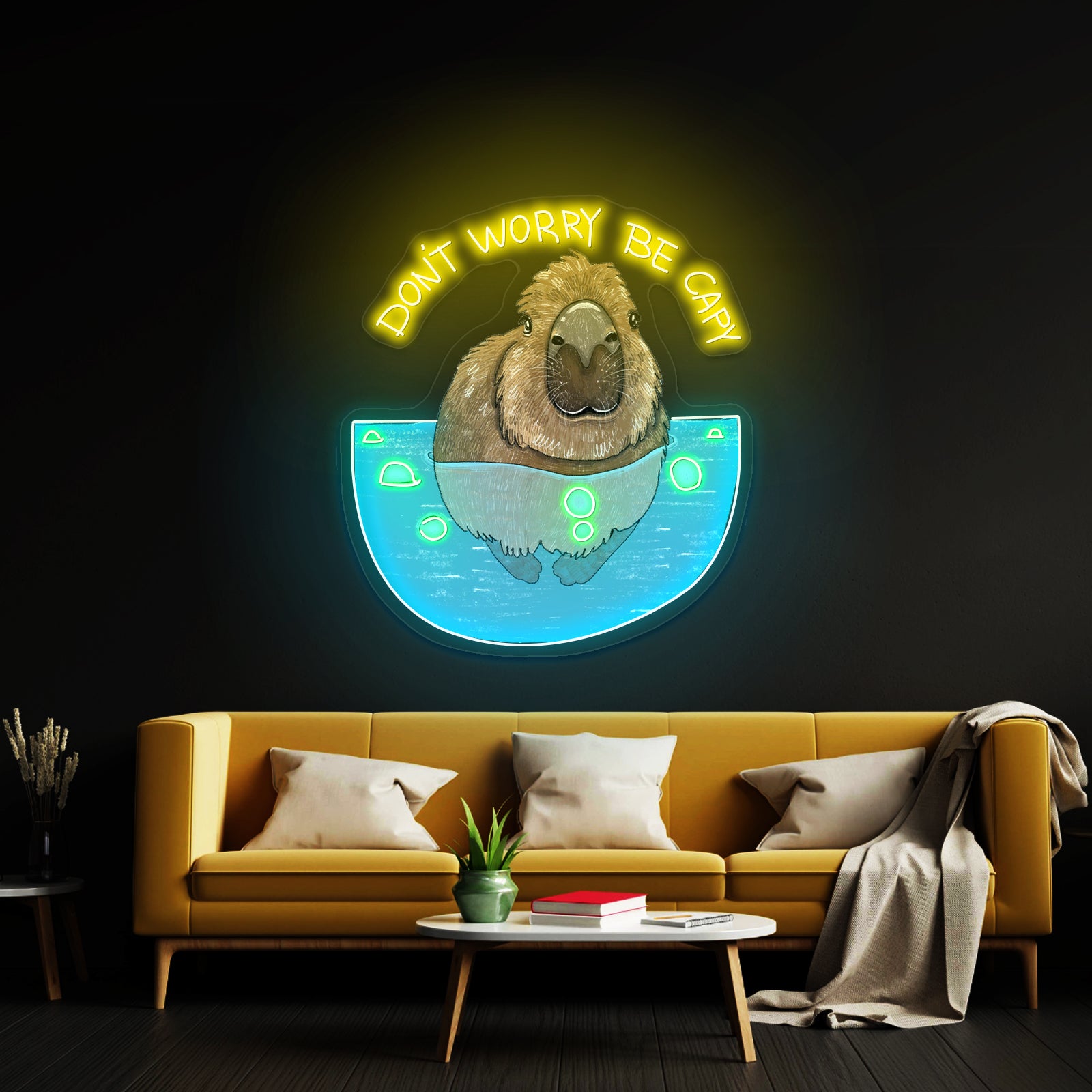 Dont Worry Be Capy Capybara Funny Animal Led Neon Signs