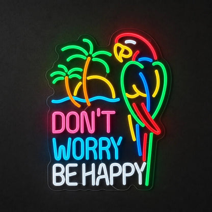 Dont Worry Be Happy LED Neon Sign Garage Neon Sign - Shineneon