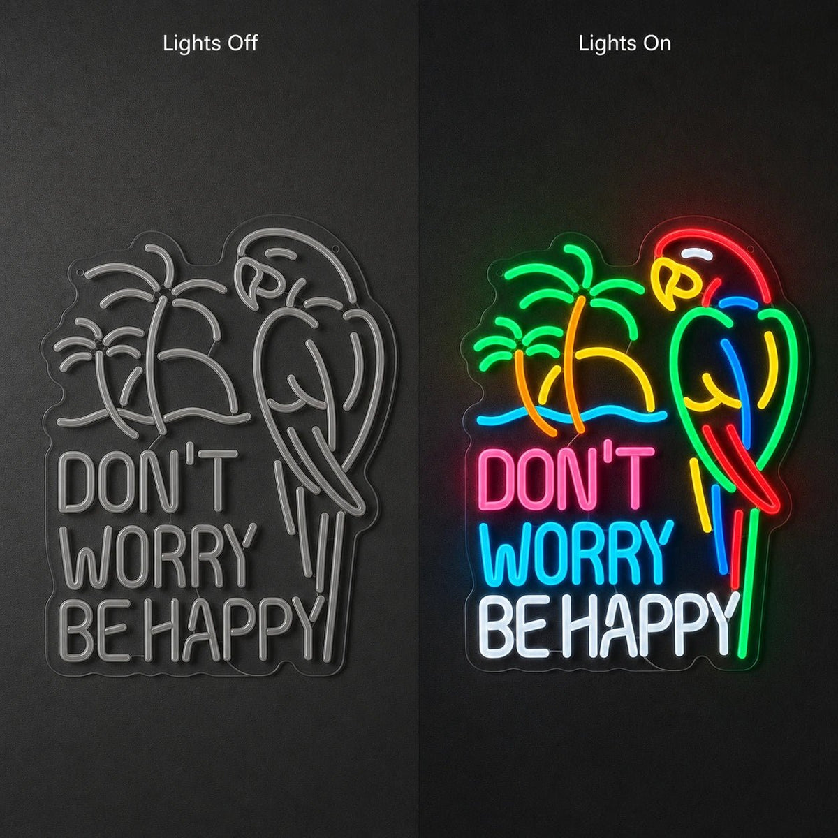 Dont Worry Be Happy LED Neon Sign Garage Neon Sign - Shineneon