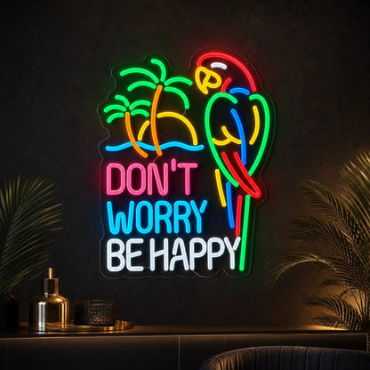 Dont Worry Be Happy LED Neon Sign Garage Neon Sign - Shineneon