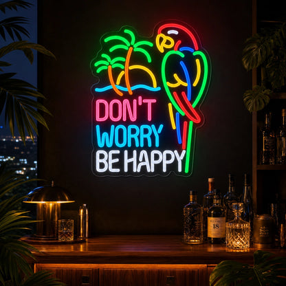 Dont Worry Be Happy LED Neon Sign Home Bar Wall Decoration high-converting product image