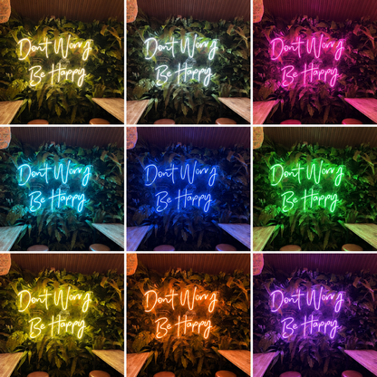Don't Worry Be Happy LED Neon Sign Wall Neon Sign - 05 Color Grid