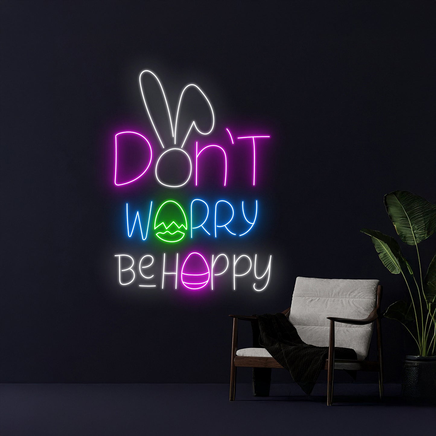 Dont Worry Be Hoppy Neon Sign