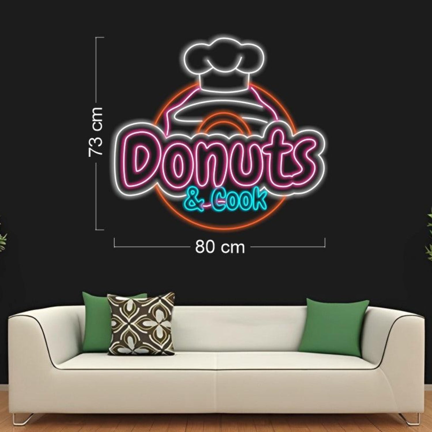 Donut And Cooks Multicolor Led Neon Sign For Cafe Kitchen Decor | Shineneon