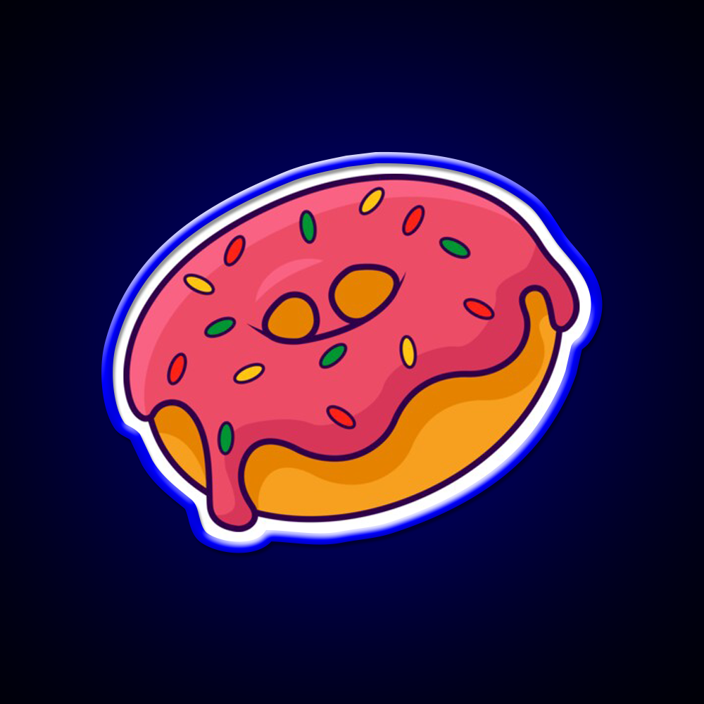 Donut Art Fast Food Led Neon Sign For Burger Place Rgb Color