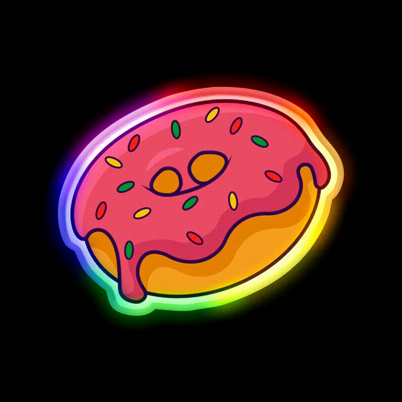 Donut Art Fast Food Led Neon Sign For Burger Place Rgb Color
