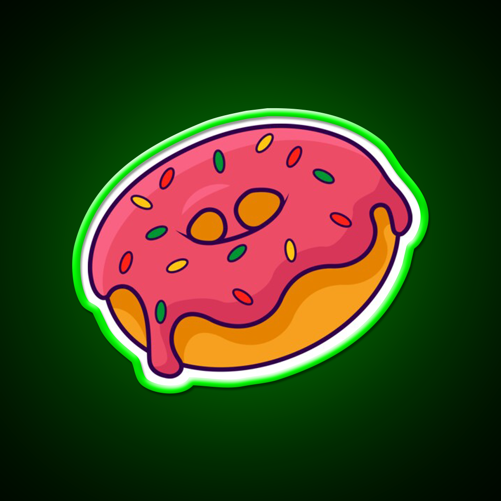 Donut Art Fast Food Led Neon Sign For Burger Place Rgb Color