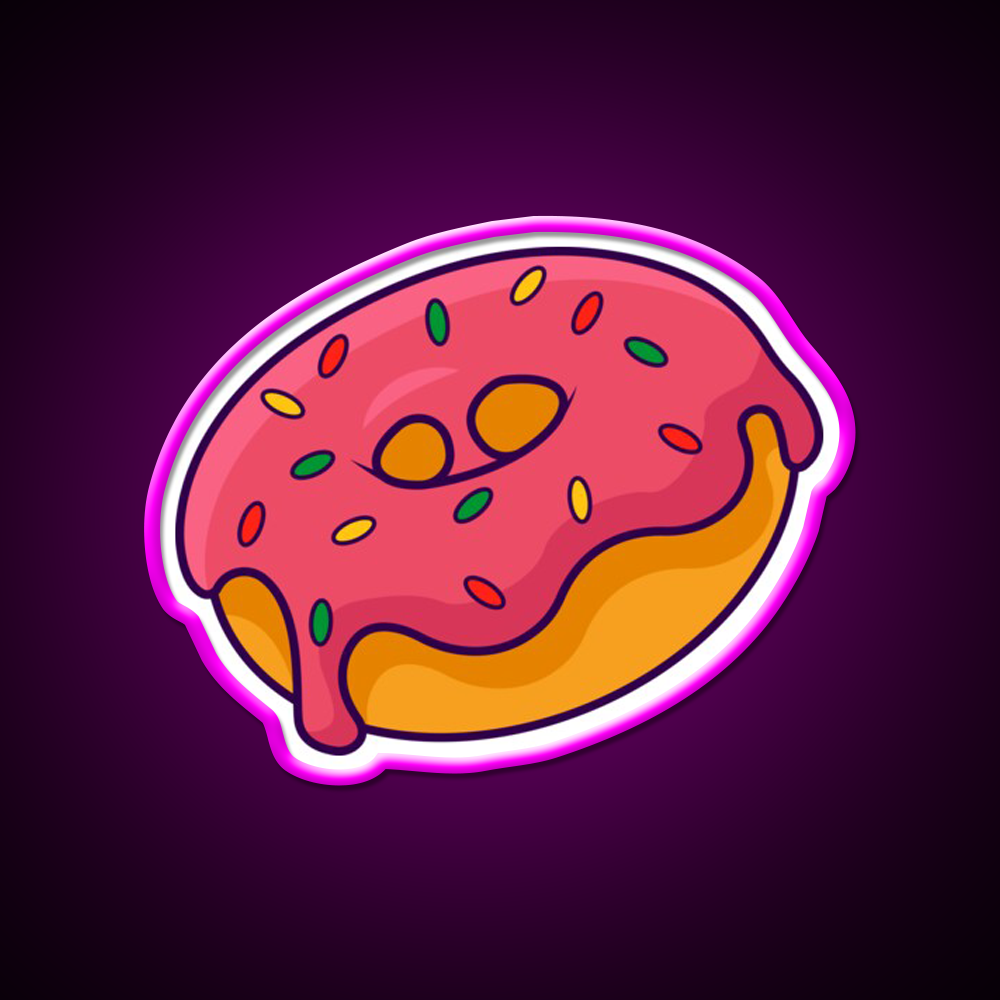 Donut Art Fast Food Led Neon Sign For Burger Place Rgb Color
