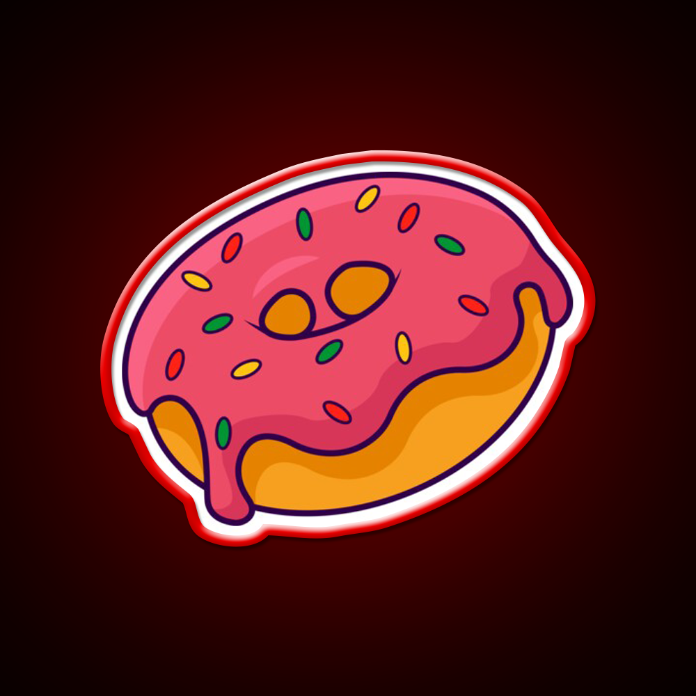 Donut Art Fast Food Led Neon Sign For Burger Place Rgb Color