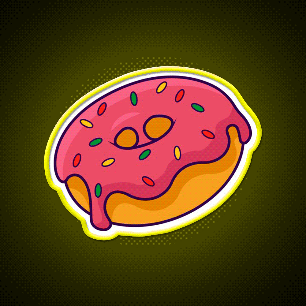Donut Art Fast Food Led Neon Sign For Burger Place Rgb Color